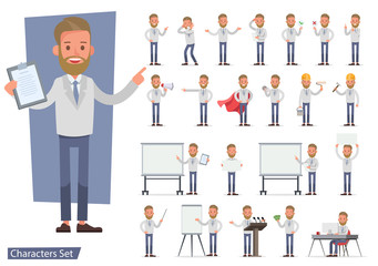 Set of Businessman character vector design. no82