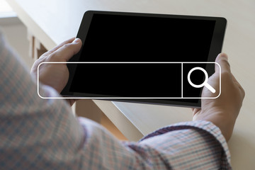 ICT(Information Communication Technology) businessman using Searching Browsing Internet internet of things (IoT)