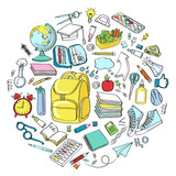 School clipart Vector doodle school icons symbols