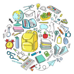 School clipart Vector doodle school icons symbols
