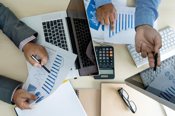 analyzing the work Accounting on Laptop  investment concept.