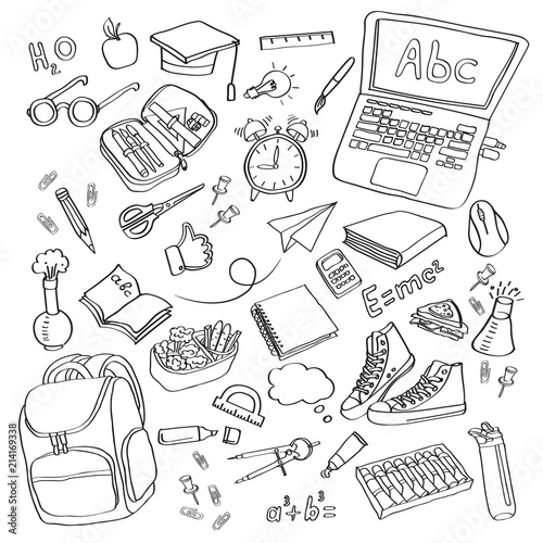 School clipart Vector doodle school icons symbols