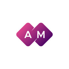 two letter am diamond rounded logo