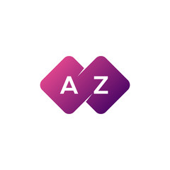 two letter az diamond rounded logo