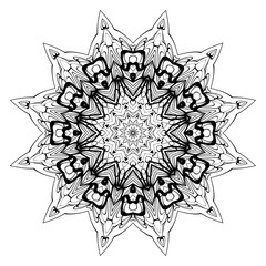 Colored Mandala. Vintage decorative elements. Hand drawn background. vector illustration.