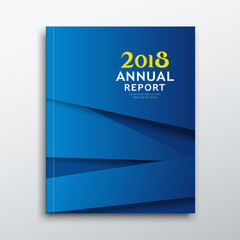 Cover Annual report abstract paper blue background, vector illustration