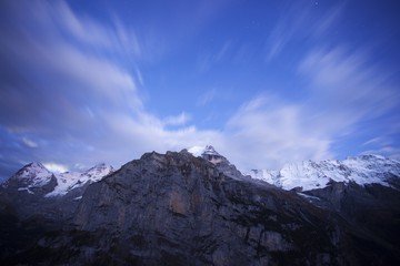 Flowing Clouds over Jungfrau, Murren, Switzerland