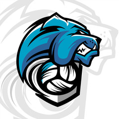 Volleyball Bulldog Team Logo