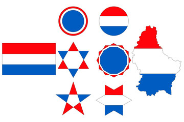 flag of Luxembourg, geometric figures from the colors of the flag of Luxembourg