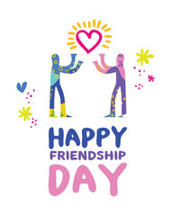 Happy friendship day art concept of friend love