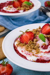 Mashed red berries