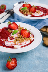 Mashed red berries