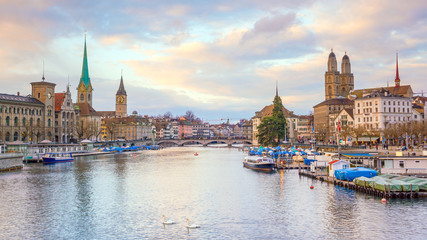 Cityscape of downtown Zurich in Switzerland