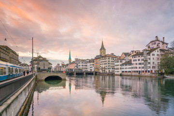 Fototapeta na wymiar Cityscape of downtown Zurich in Switzerland