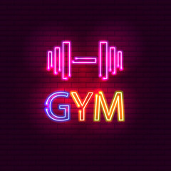 GYM neon light glowing bright singboard