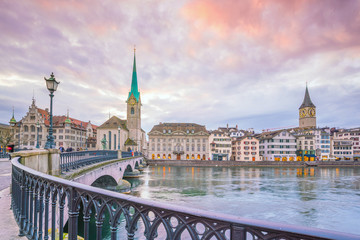 Fototapeta premium Cityscape of downtown Zurich in Switzerland