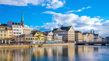 Fototapeta na wymiar Beautiful view of the historic city center of Zurich