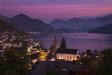 Sunset at Weggis, Switzerland
