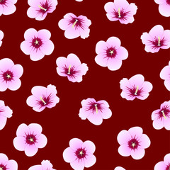 Hibiscus syriacus - Rose of Sharon on Indigo Red Background