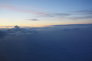 Fototapeta na wymiar Sunset in the clouds. Sunrise sky 