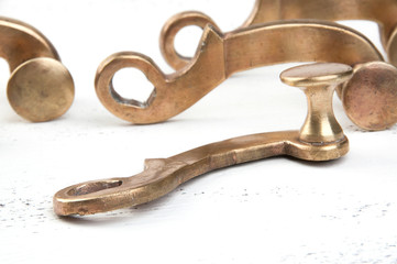 Vintage bronze door handles