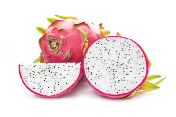 Healthy fruit concept,Dragon fruit on white background.