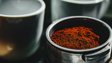 Ground coffee, closeup