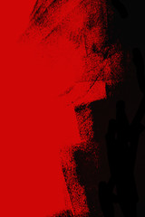 black and red hand painted brush grunge background texture - 214181391