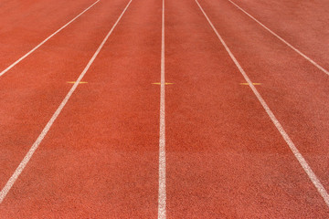 Fototapeta premium Direct athletics Running track at Sport Stadium