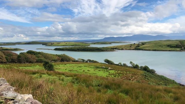 Amazing scenery on Dingle Peninsula, Ireland.The Dingle Peninsula, on Ireland&rsquo;s southwest Atlantic coast, is ringed by sandy beaches and craggy cliffs.