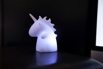 Unicorn Lamp On Black Background