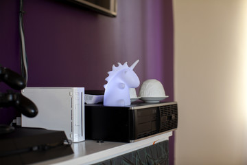 Unicorn Lamp On in Livingroom
