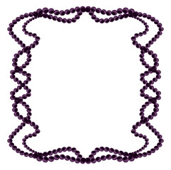 dark red violet pearl string ornate frame border pattern, vector illustration