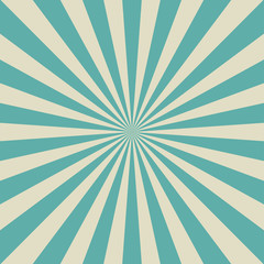 Sunlight retro faded background. Aquamarine blue and beige color burst background. Fantasy Vector
