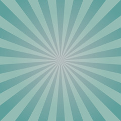 Sunlight retro faded background. Pale blue color burst background.