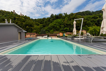 Outdoor swimming pool on the palace roof