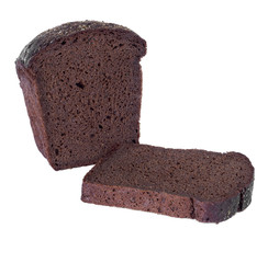 Black rye bread isolated on a white background