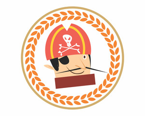 funny adorable kids head facepirate seaman sea robber sailor cartoon character