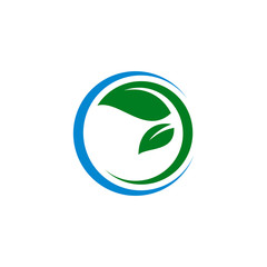 eco leaf logo template vector illustration