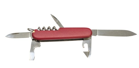 Swiss  army, red,  pocket knife tool. Compact model.