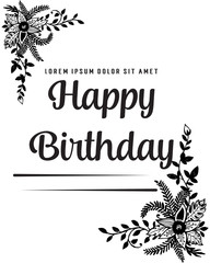 Collection birthday floral hand draw