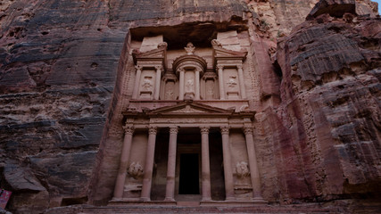 Petra's central icon, the Treasury, seen from the canyon known as the Corridor.