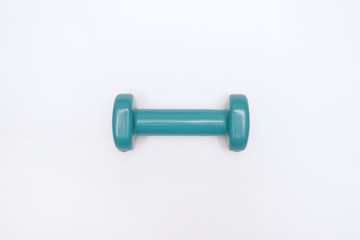 close up of dumbbell isolated on white background                