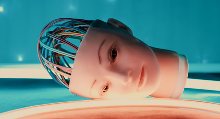 Scientific experiment with robot, robotic artificial intelligence