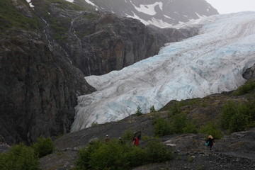 Exit glacier one of Alaska`s most visited glaciers