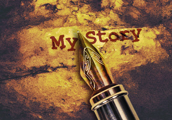 Pen and text My Story - obrazy, fototapety, plakaty
