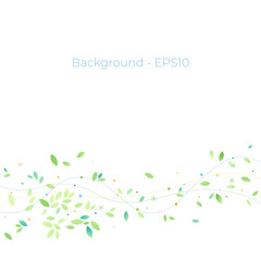 Abstract vector background, nature green concept with wave line