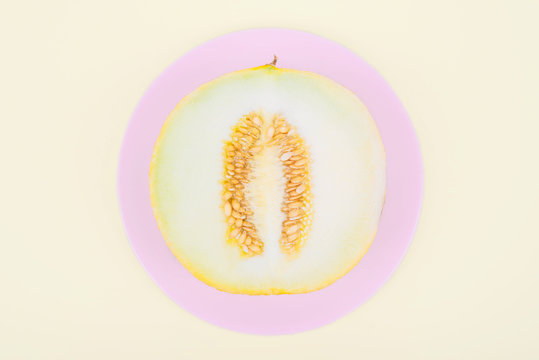 Fashion rmelon on pastel background.