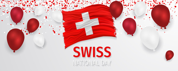 Swiss national day vector.