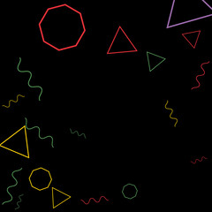 Geometric Memphis Background. Simple Pattern for Postcard, Print, Banner or Poster. Modern Abstract Background. Vector Texture in Trendy Minimalistic Style